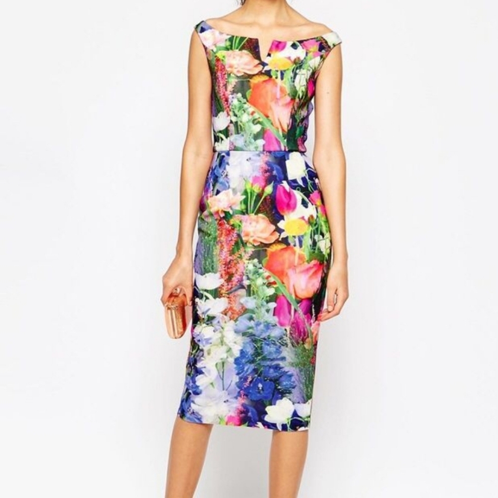 ASOS Floral Midi Dress - Multicolor